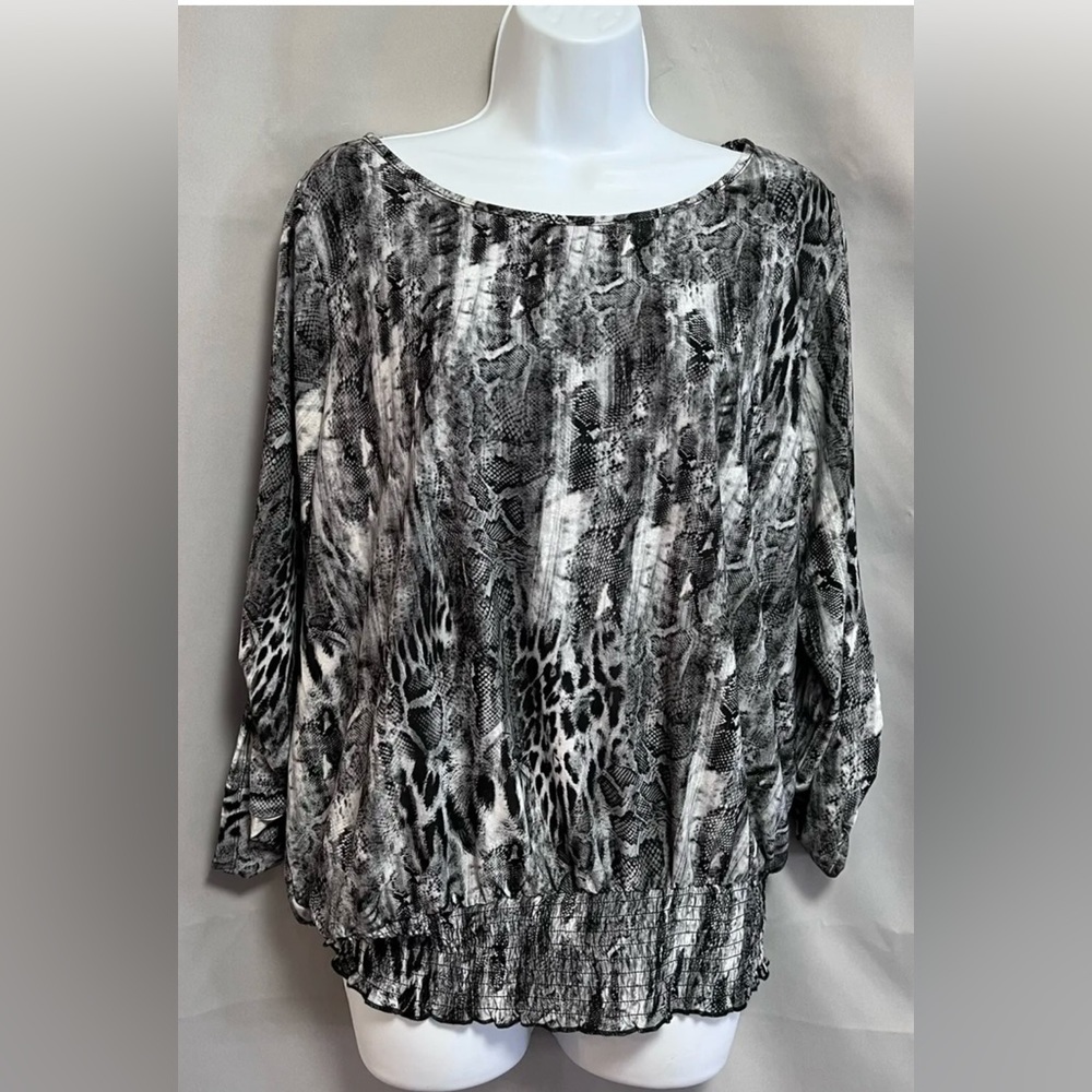Isabella Rodriguez‎ Sz Large Top Blouse Animal Prints   3/4 Sleeve NWT !!